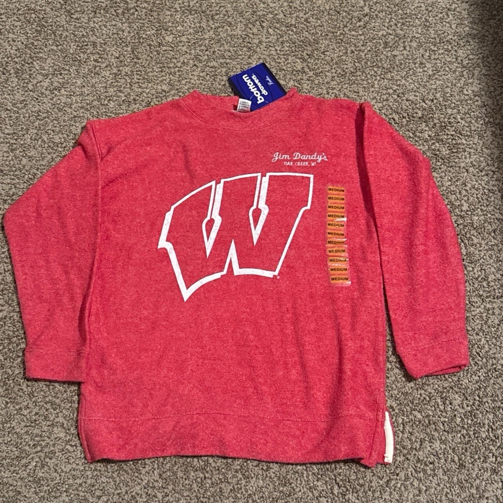 Wisconsin Badgers Bottom Drawers Terry Top Women's Medium Red‎ New Jim Dandy's